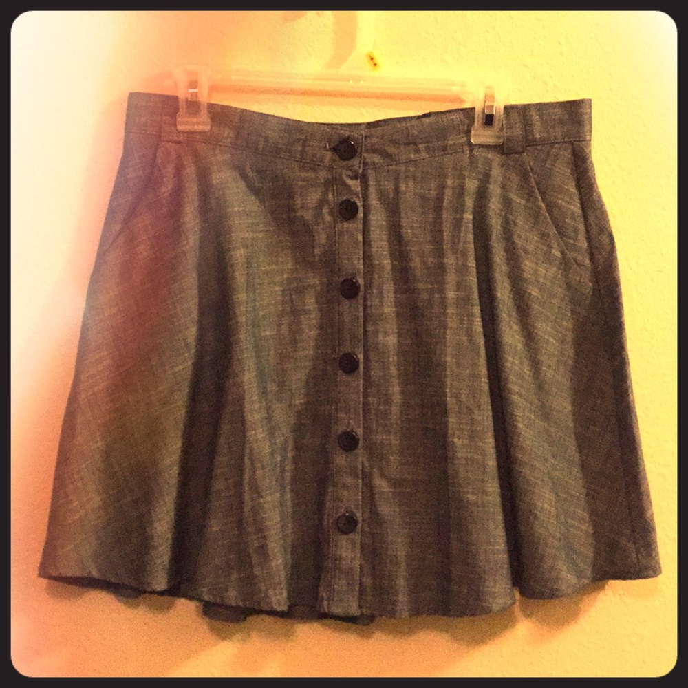 Blueish-Plaid Mini Skirt